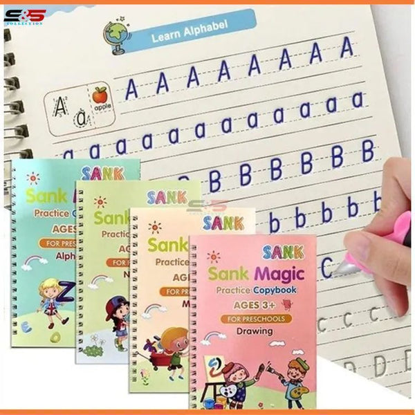 Sank Magic Book pack of 4 With 10 refil & pen