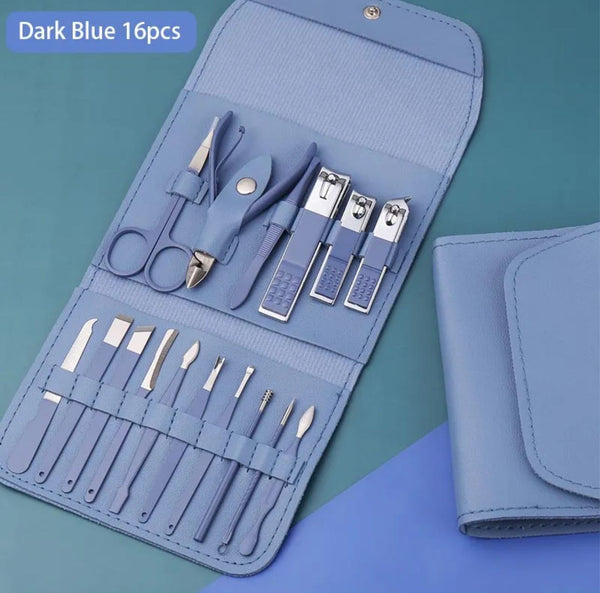 Professional 16pcs Manicure Grooming kit - Stainless Steel Nail Clipper Set