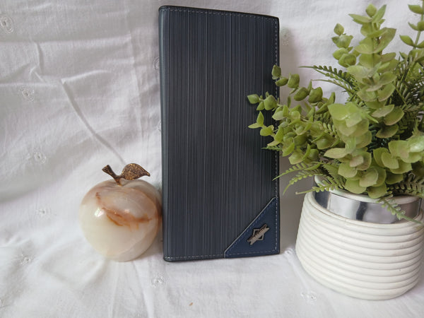 Balisi Style Wallet - Striped Dark Gray Leather