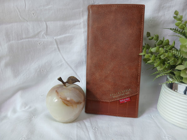 Balisi Style Wallet - Tan Leather with Red Accent